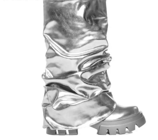 Women Fashion Ruched PU Boots