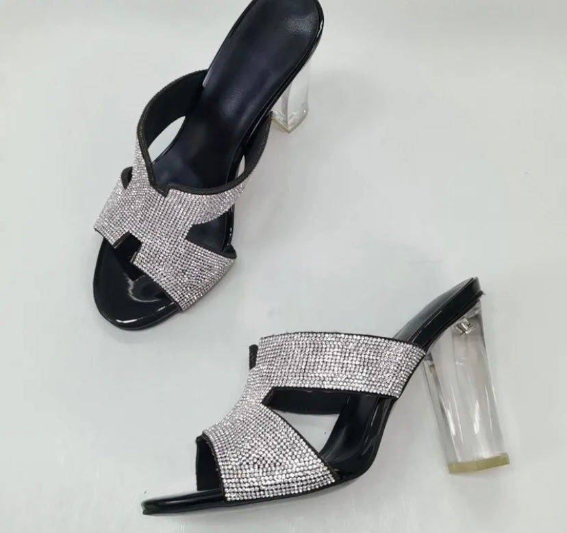 Women Bling Open Toe Transparent High Heel Sandals
