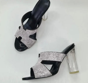 Women Bling Open Toe Transparent High Heel Sandals