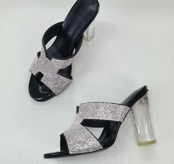 Women Bling Open Toe Transparent High Heel Sandals