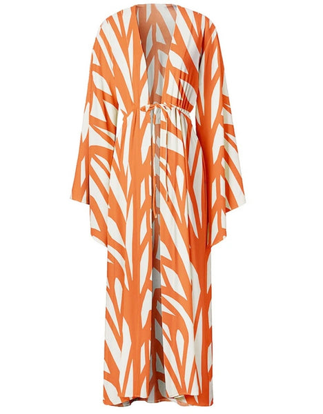 Women Sexy Striped Bikini Cover Up Set