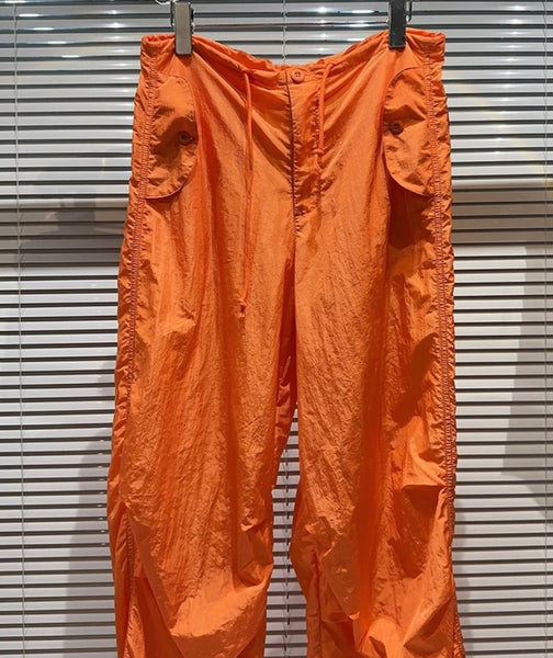Women Orange Fashion Drawstring Pants