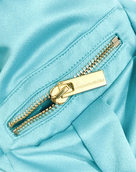Women Satin Zipper Pocket Fashion Shorts