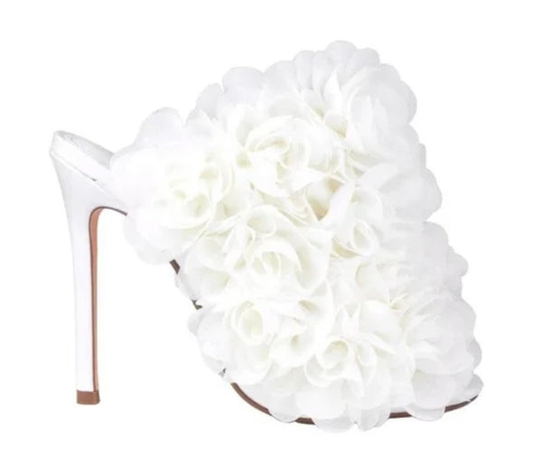 Women Open Toe Rose High Heel Sandals