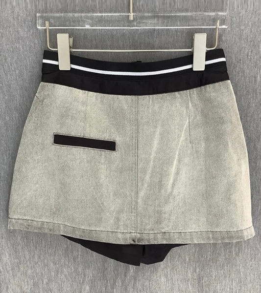 Women Fashion Gray Denim Skirt