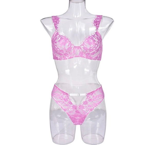 Women Sexy Floral Mesh Lingerie Set