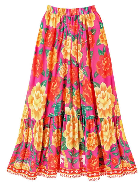 Women Ruffled Colorful Print Sexy Bikini/Swimsuit Cover Up Set