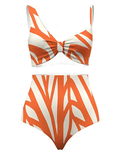 Women Sexy Striped Bikini Cover Up Set