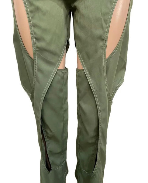 Women Hollow Out Fashion High Waisted Pants