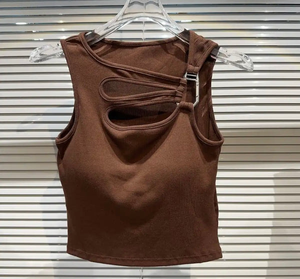 Women Fashion Sleeveless Tank Crop Top