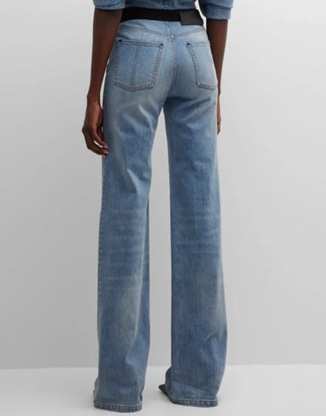 Women Fashion Color Patchwork Denim Pants
