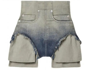 Women High Waisted Fashion Pocket Mini Denim Shorts