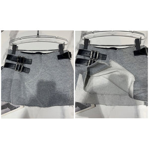 Women Buckled Fashion Gray Skirt
