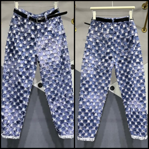 Women High Waisted Fashion Denim Pants
