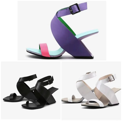 Women Open Toe Wedge Ankle Strap Sandals