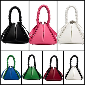 Women Faux Leather Fashion Rope Handbag Purse