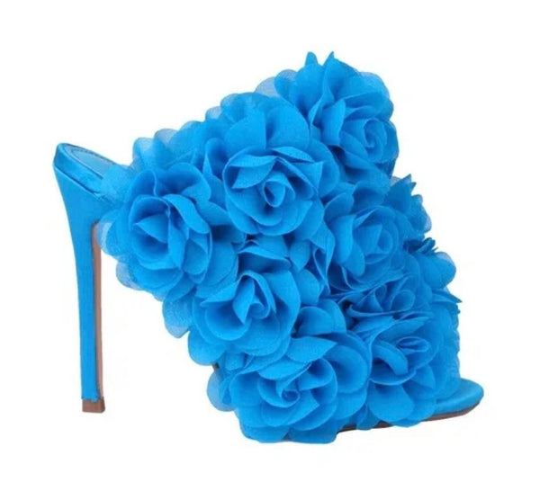 Women Open Toe Rose High Heel Sandals