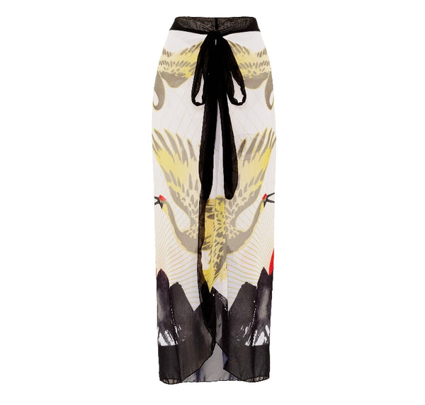 Women Printed Tie Up Fashion Swimsuit Cover Up Set
