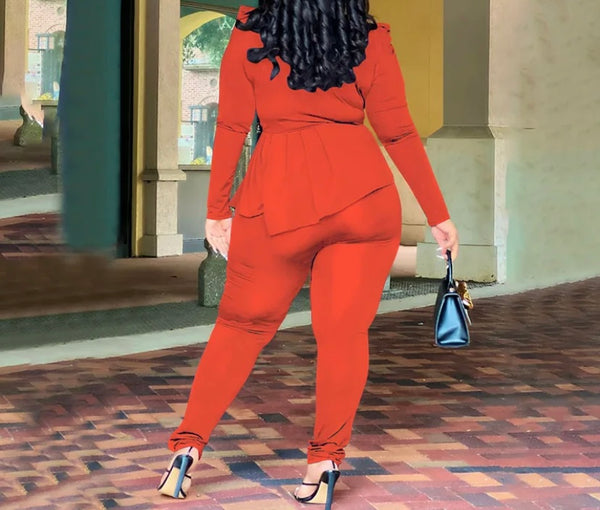 Women Fashion Full Sleeve Asymmetrical Two Piece Pant Set
