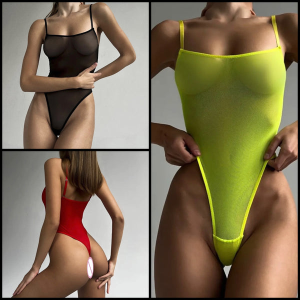 Women Sleeveless Mesh Sexy Bodysuit Lingerie