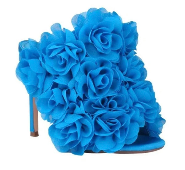 Women Open Toe Rose High Heel Sandals