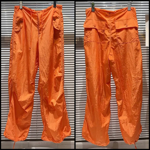 Women Orange Fashion Drawstring Pants