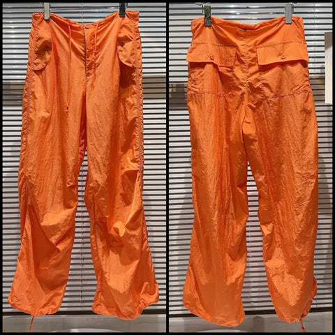 Women Orange Fashion Drawstring Pants