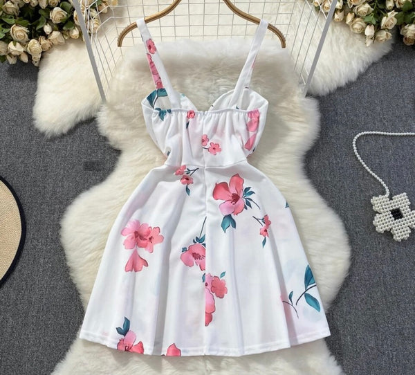 Women Sexy Sleeveless Floral Summer Dress