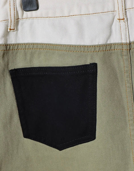 Women Color Patchwork Fashion Denim Skirt