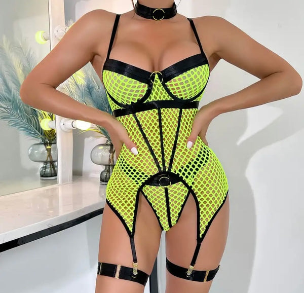 Women Choker Mesh Sexy Fashion Lingerie Set