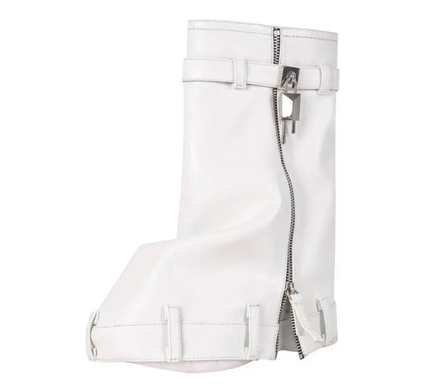 Women Fashion PU Zipper Lock Platform Boots