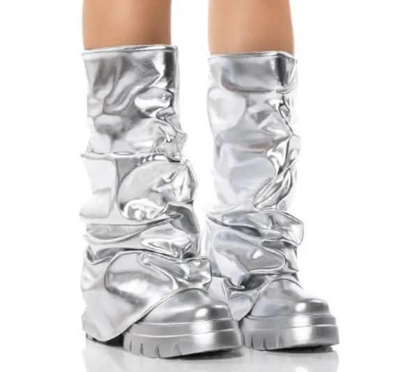 Women Fashion Ruched PU Boots