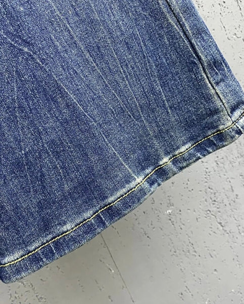 Women Fashion Stone Washed Wide Leg Denim Pants