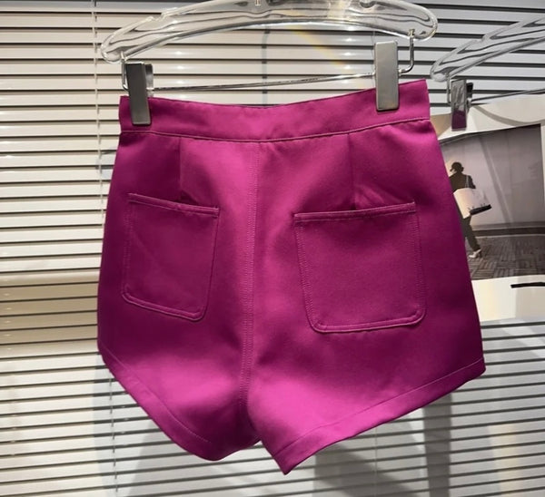 Women Solid Color Satin Sexy Shorts