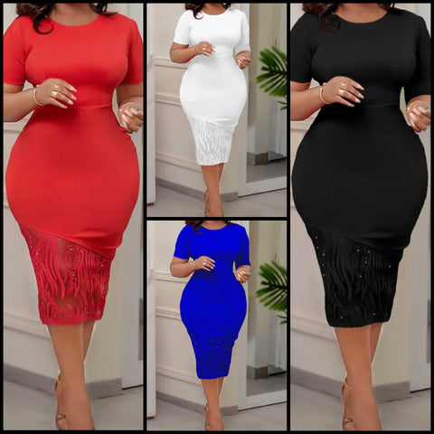 Women Short Sleeve Sequins Patchwork Sexy Dress