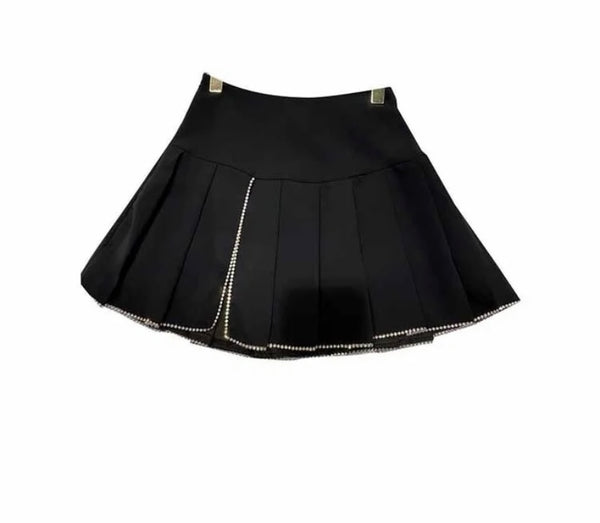 Women Bling Patchwork Pleated Fashion Skirt