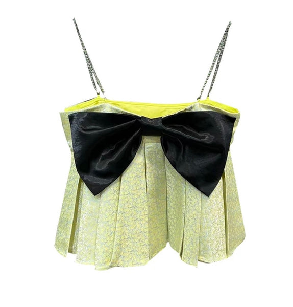 Women Sleeveless Fashion Bow Crop Top