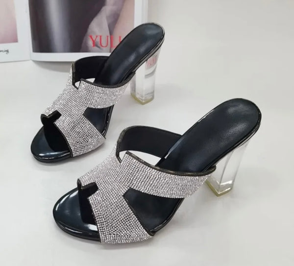 Women Bling Open Toe Transparent High Heel Sandals