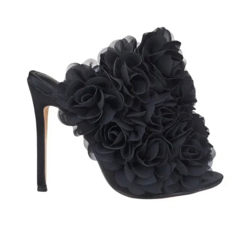 Women Open Toe Rose High Heel Sandals
