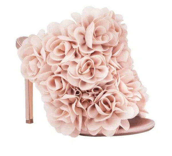 Women Open Toe Rose High Heel Sandals