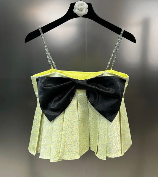 Women Sleeveless Fashion Bow Crop Top