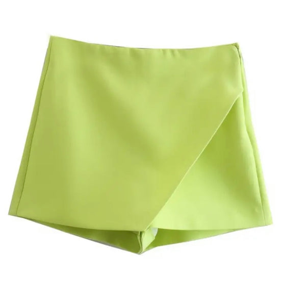 Women Solid Color Fashion Wrap Shorts