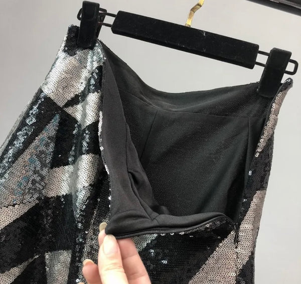Women Sequins Color Patchwork Fashion Shorts