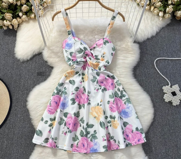 Women Sexy Sleeveless Floral Summer Dress