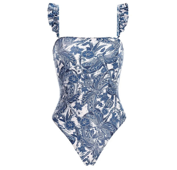 Women Printed Sexy Fashion Swimsuit Skirt Cover Up Set