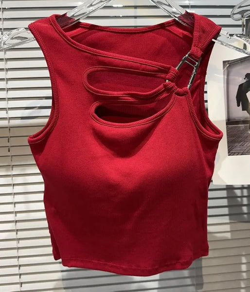 Women Fashion Sleeveless Tank Crop Top