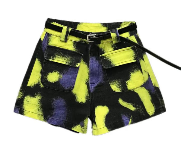 Women Colorful Pocket Fashion Shorts