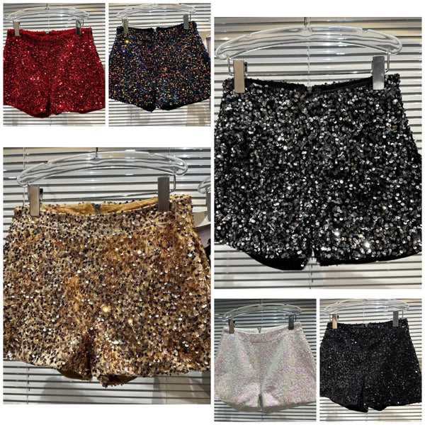 Women Sequins Fashion Mini Shorts