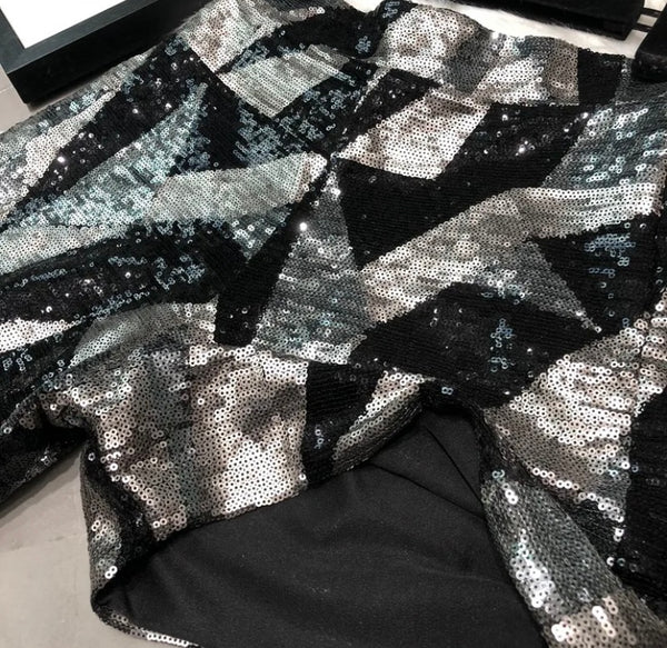 Women Sequins Color Patchwork Fashion Shorts