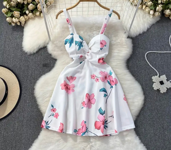 Women Sexy Sleeveless Floral Summer Dress